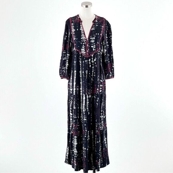Ba&Sh Isolde Black Tie Dye Maxi Dress Size S - Picture 3 of 14